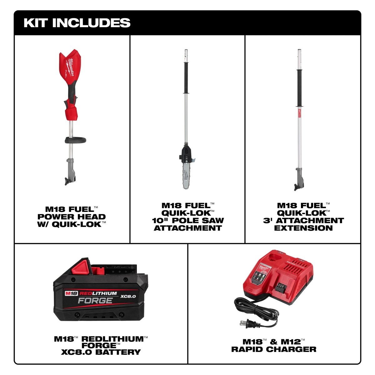 M18 FUEL™ Pole Saw w/ QUIK - LOK™ Kit - AAA Industrial Supply
