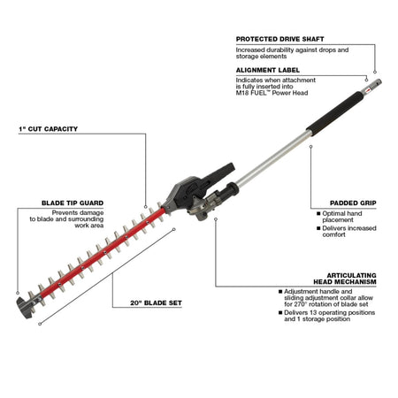 M18 FUEL™ QUIK - LOK™ Articulating Hedge Trimmer Attachment - AAA Industrial Supply