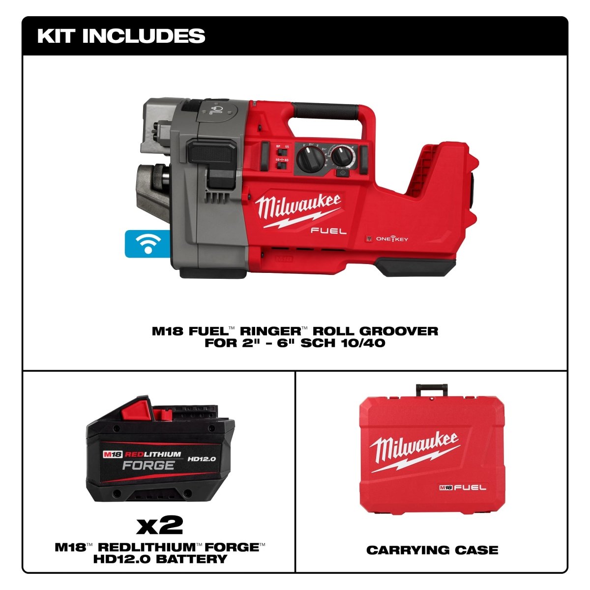 M18 FUEL™ RINGER™ Roll Groover for 2” – 6” Sch 10/40 - AAA Industrial Supply