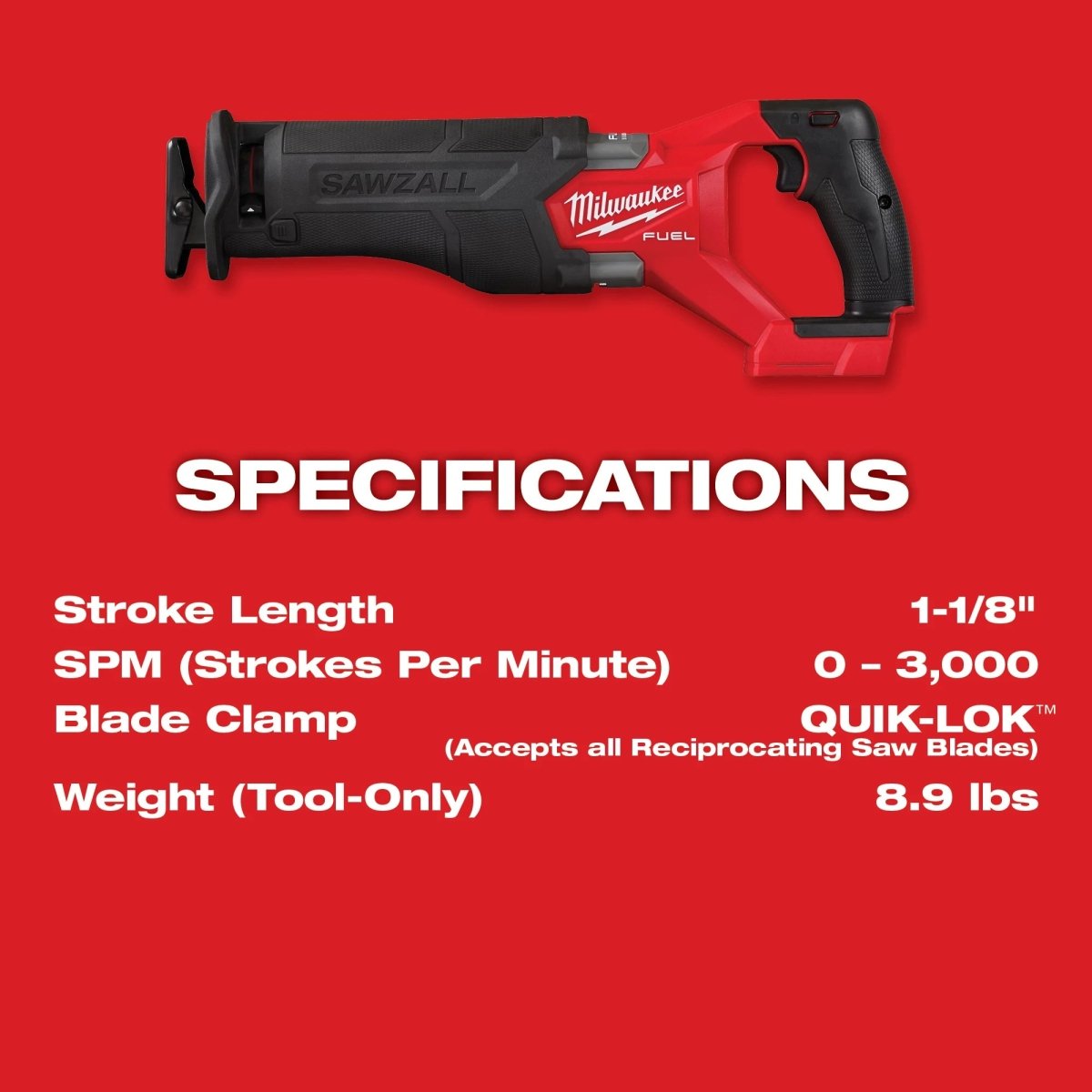 M18 FUEL™ SAWZALL® Recip Saw - AAA Industrial Supply