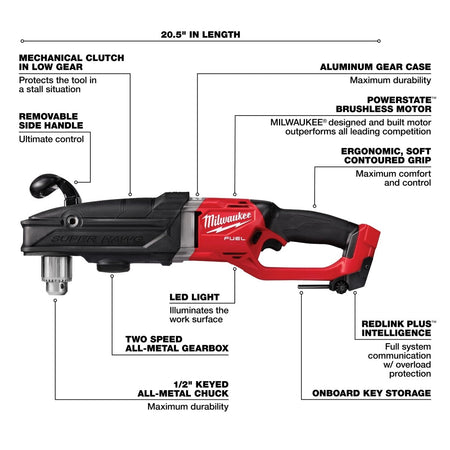 M18 FUEL™ SUPER HAWG™ 1/2" Right Angle Drill - AAA Industrial Supply