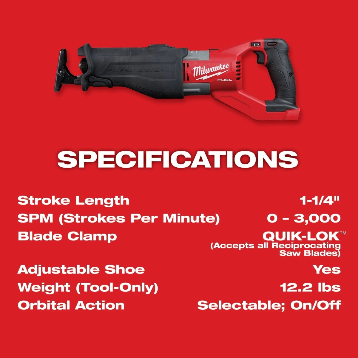 M18 FUEL™ SUPER SAWZALL® Reciprocating Saw Kit - AAA Industrial Supply