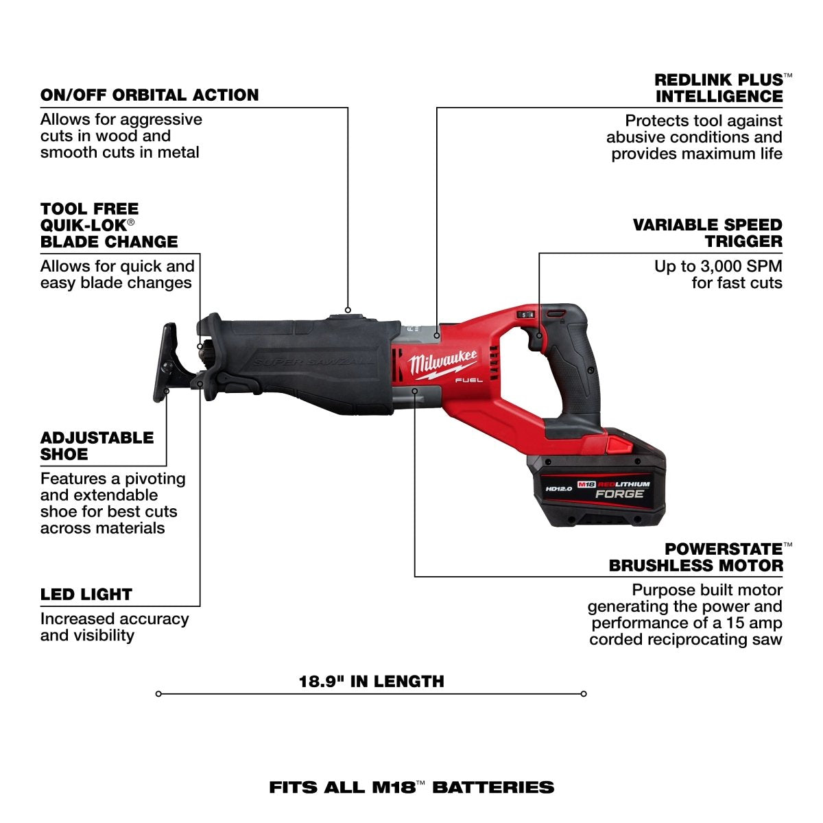 M18 FUEL™ SUPER SAWZALL® Reciprocating Saw Kit - AAA Industrial Supply