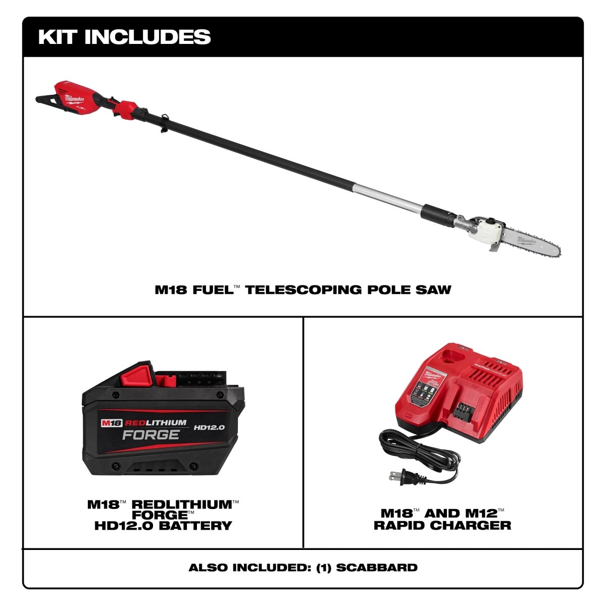 M18 FUEL™ Telescoping Pole Saw Kit - AAA Industrial Supply