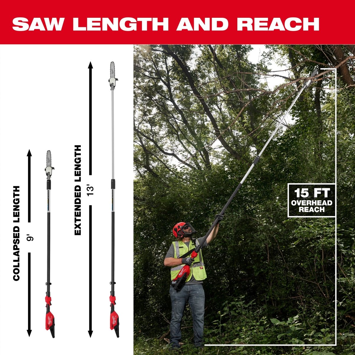 M18 FUEL™ Telescoping Pole Saw Kit - AAA Industrial Supply