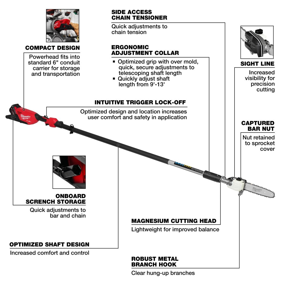 M18 FUEL™ Telescoping Pole Saw Kit - AAA Industrial Supply