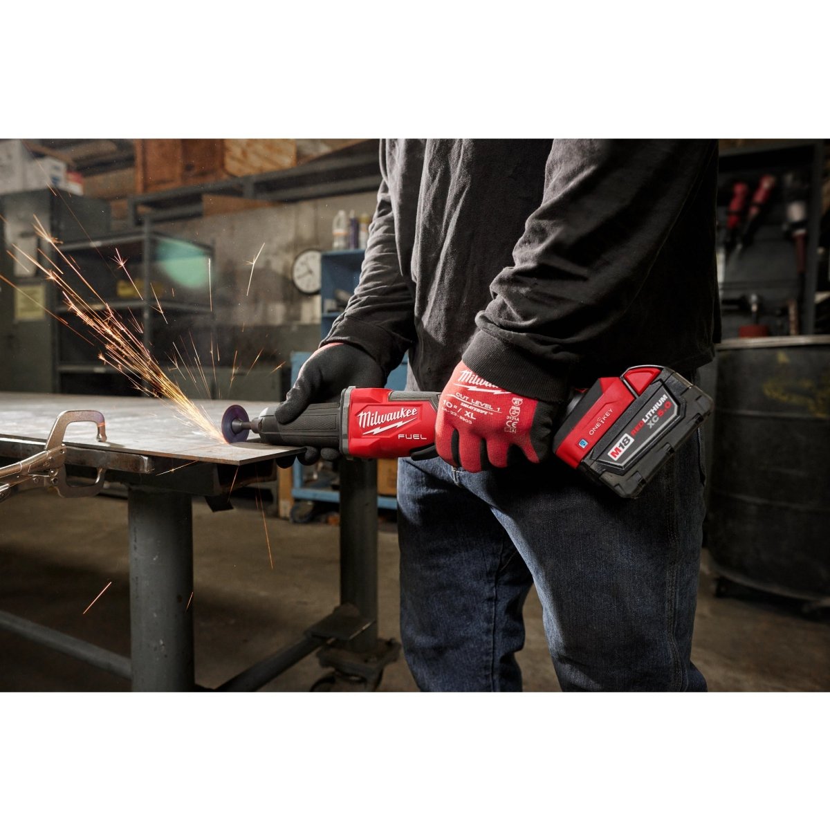 M18 FUEL™ Variable Speed, Braking Die Grinder, Paddle Switch w/ ONE - KEY™ - AAA Industrial Supply