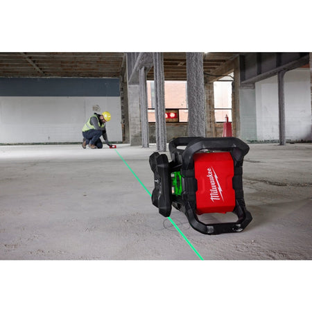 M18™ Green Interior Rotary Laser Level Kit w/ Remote/Receiver & Wall Mount Bracket - AAA Industrial Supply