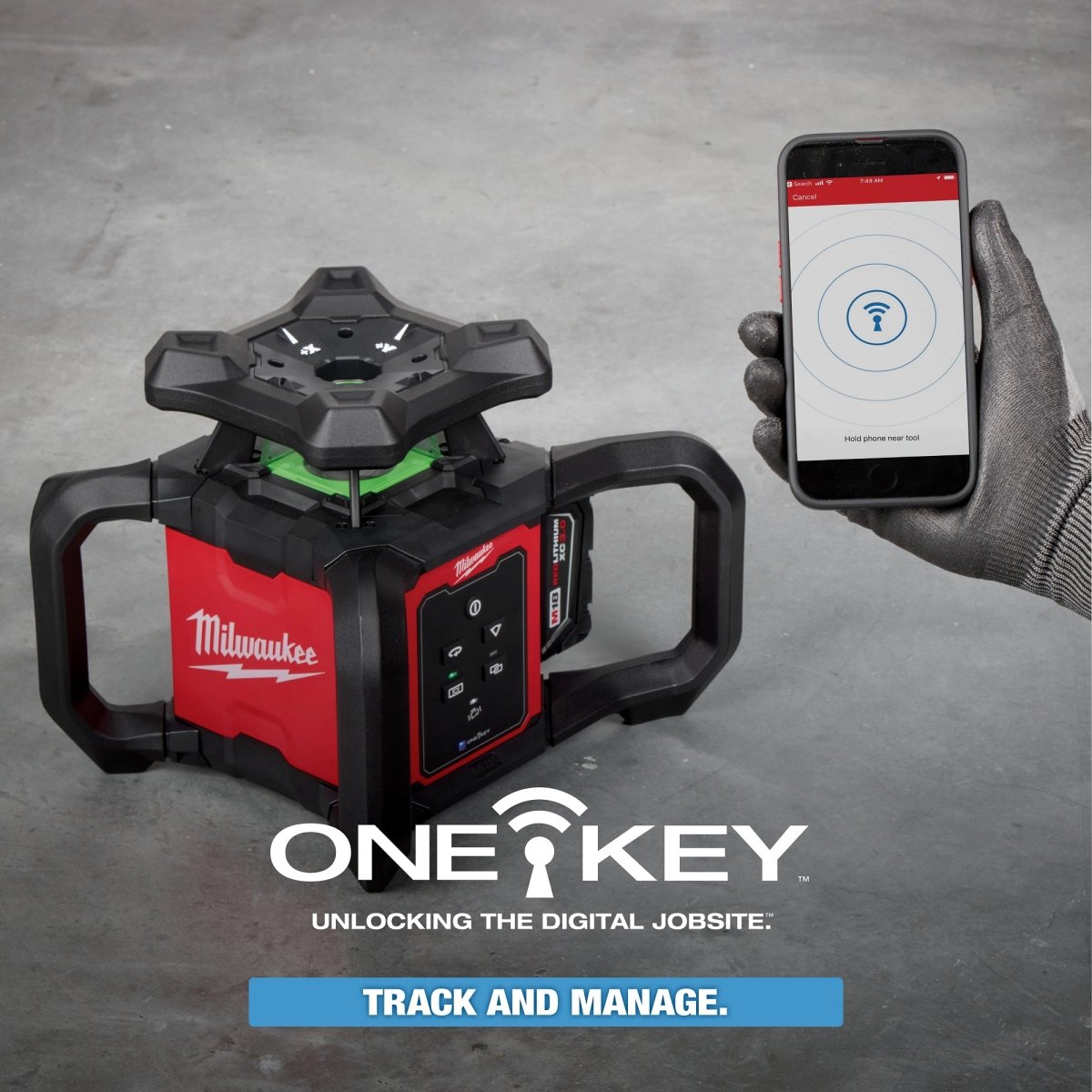 M18™ Green Interior Rotary Laser Level Kit w/ Remote/Receiver & Wall Mount Bracket - AAA Industrial Supply