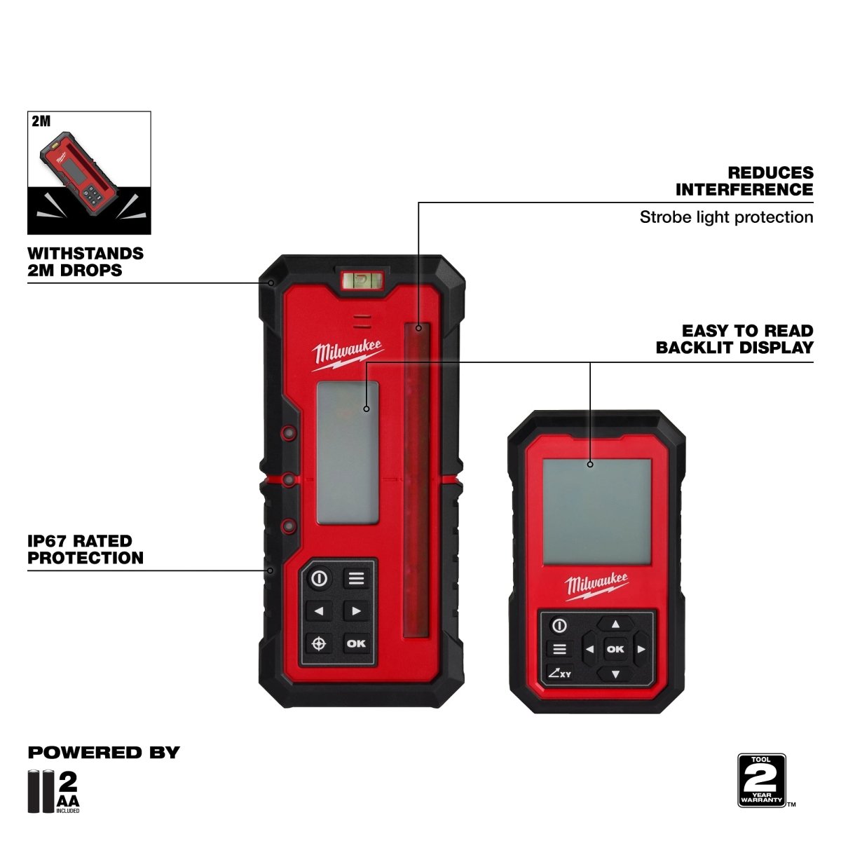 M18™ Red Exterior Dual Slope Rotary Laser Level Kit w/ Receiver & Remote - AAA Industrial Supply