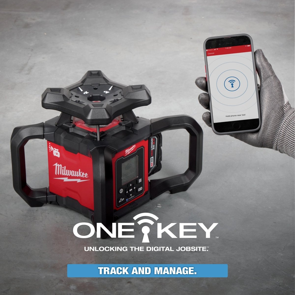 M18™ Red Exterior Dual Slope Rotary Laser Level Kit w/ Receiver & Remote - AAA Industrial Supply