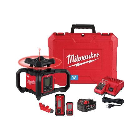 M18™ Red Exterior Dual Slope Rotary Laser Level Kit w/ Receiver & Remote - AAA Industrial Supply