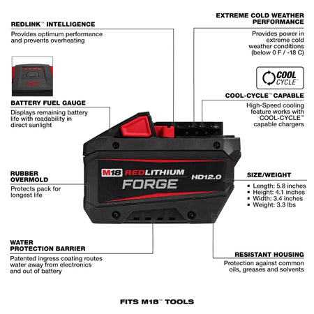 M18™ REDLITHIUM™ FORGE™ HD12.0 Battery (10 Pk) - AAA Industrial Supply