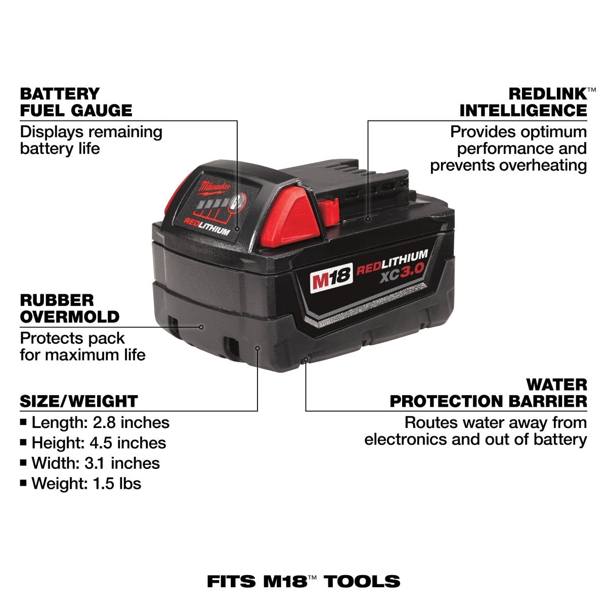 M18™ REDLITHIUM™ XC Extended Capacity Battery - AAA Industrial Supply