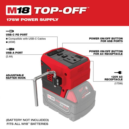 M18™ TOP - OFF™ 175W Power Supply - AAA Industrial Supply