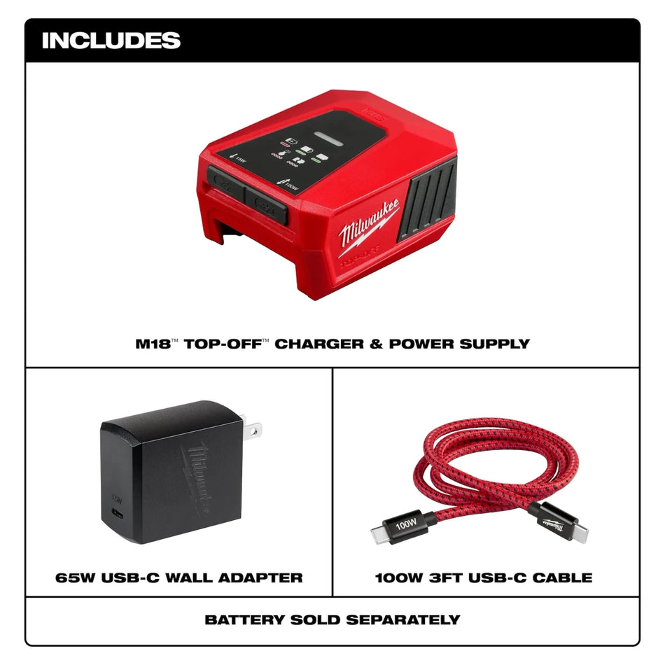 M18™ TOP-OFF™ Charger & Power Supply - AAA Industrial Supply