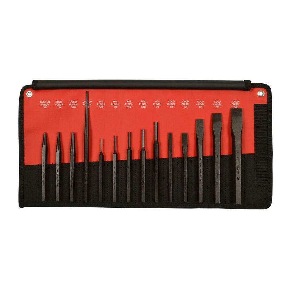 Mayhew Pro 61044 Punch and Chisel Kit, 14-Piece, Black - AAA Industrial Supply