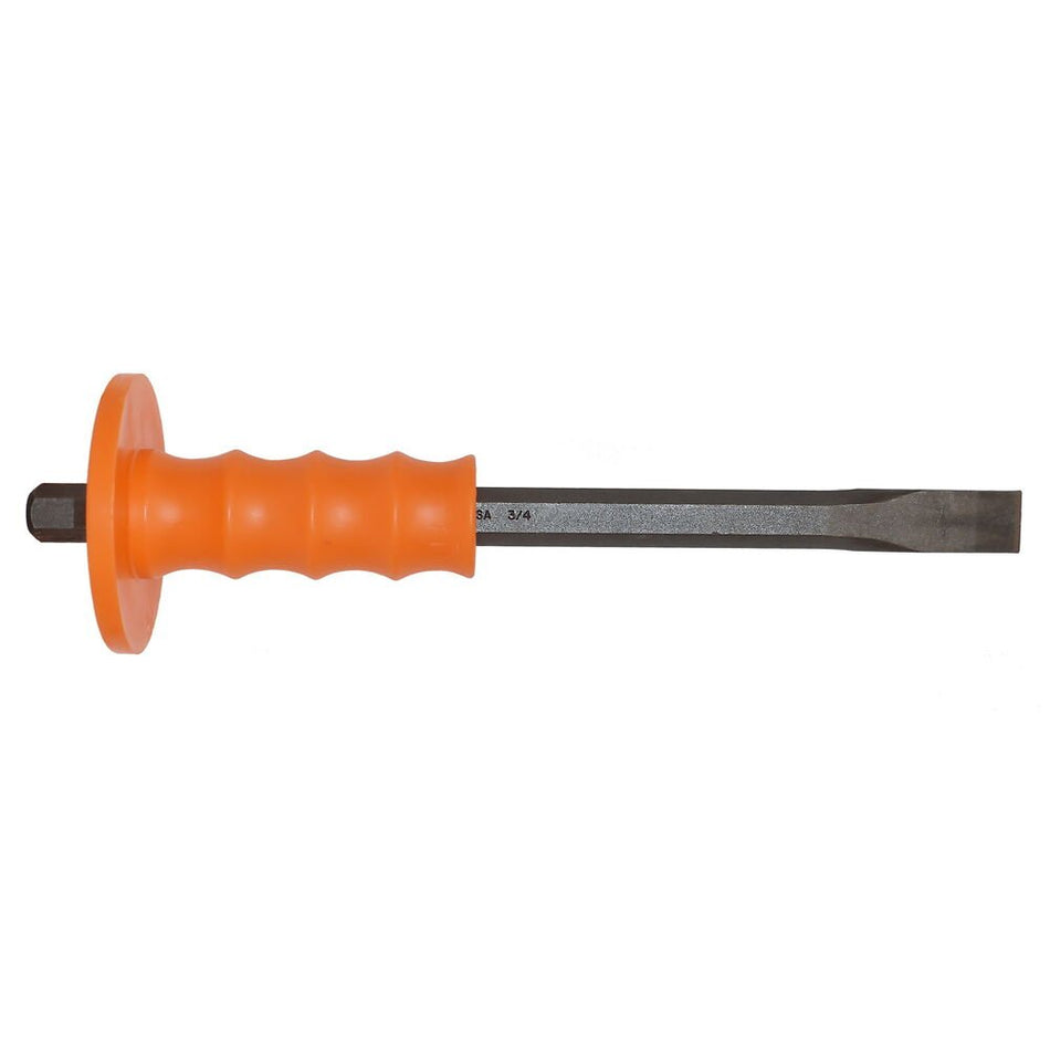 Mayhew Select 12205 3/4-by-12-Inch Handguarded Cold Chisel , Black - AAA Industrial Supply