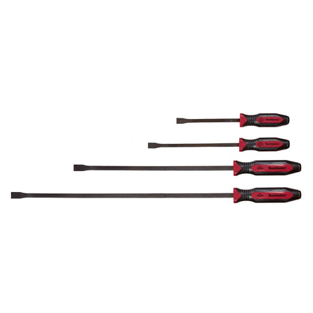 Mayhew Tools 14065 Dominator Pro Pry Bar Set, 8", 12", 25" & 36" Curved Pry Bars, Red - AAA Industrial Supply