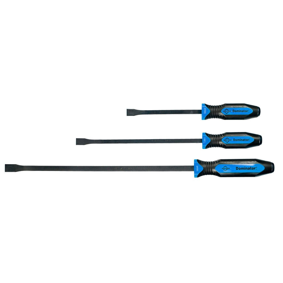 Mayhew Tools 14071BL Dominator Pro 3-Piece Pry Bar Set, 12", 17" & 25" Curved Pry Bars, Blue - AAA Industrial Supply