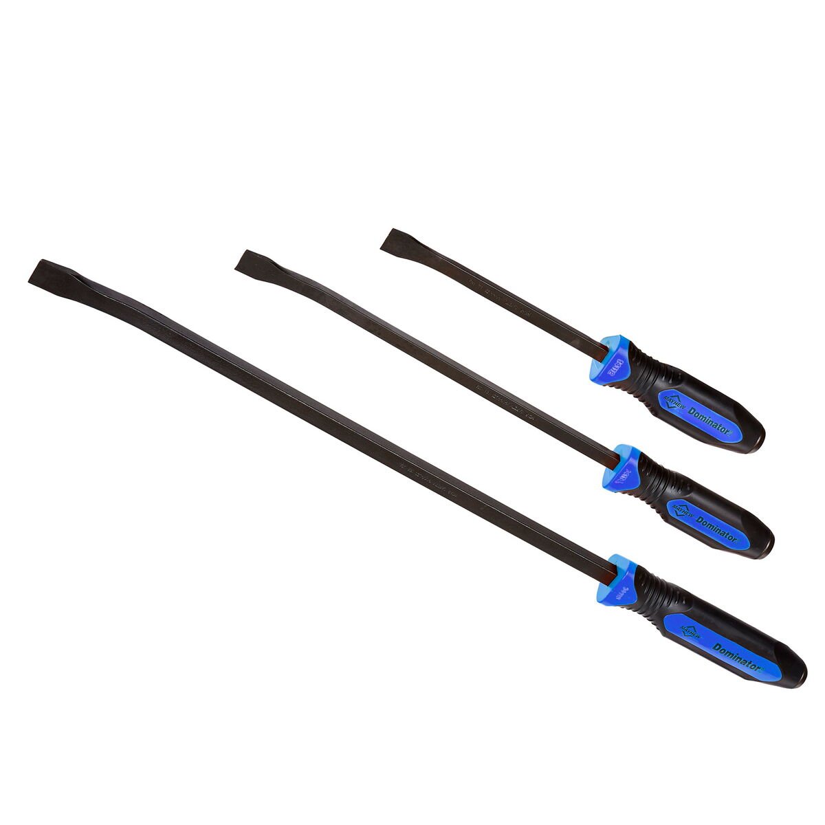 Mayhew Tools 14071BL Dominator Pro 3-Piece Pry Bar Set, 12", 17" & 25" Curved Pry Bars, Blue - AAA Industrial Supply