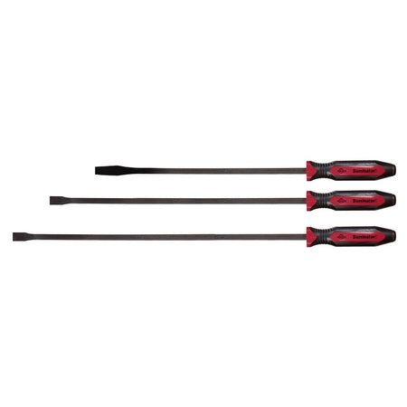 Mayhew Tools 14074 Dominator Pro 3-Piece Pry Bar Set, 25" Straight, 31" & 36" Curved Pry Bars, Red - AAA Industrial Supply