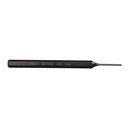 Mayhew Tools 21000 SAE Pin Punch, 1/16 x 0.75" Pin, 4" OAL x 1/4" Body, Black Oxide Finish - AAA Industrial Supply
