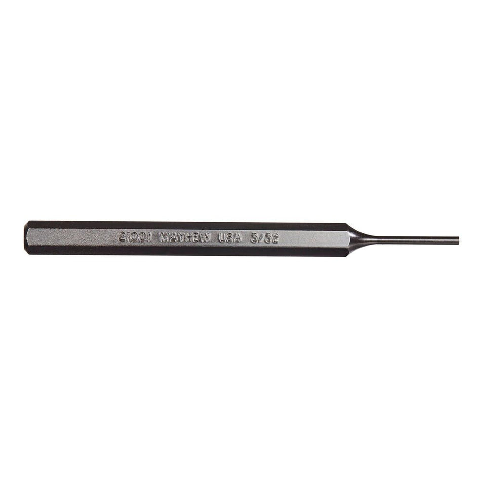 Mayhew Tools 21001 SAE Pin Punch, 3/32 x 0.88" Pin, 4-1/2" OAL x 1/4" Body, Black Oxide Finish - AAA Industrial Supply