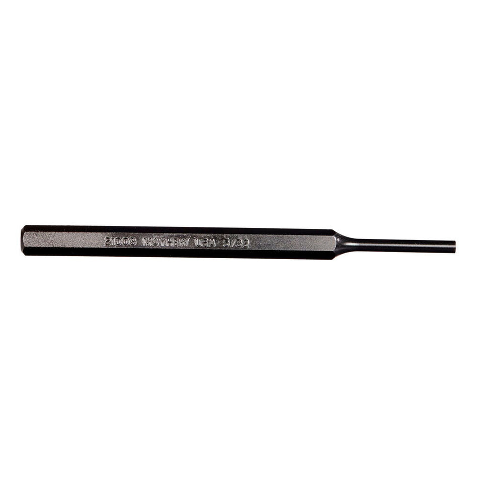 Mayhew Tools 21003 SAE Pin Punch, 5/32 x 1" Pin, 5" OAL x 5/16" Body, Black Oxide Finish - AAA Industrial Supply