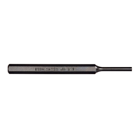 Mayhew Tools 21004 SAE Pin Punch, 3/16 x 1.25" Pin, 5-1/4" OAL x 5/16" Body, Black Oxide Finish - AAA Industrial Supply