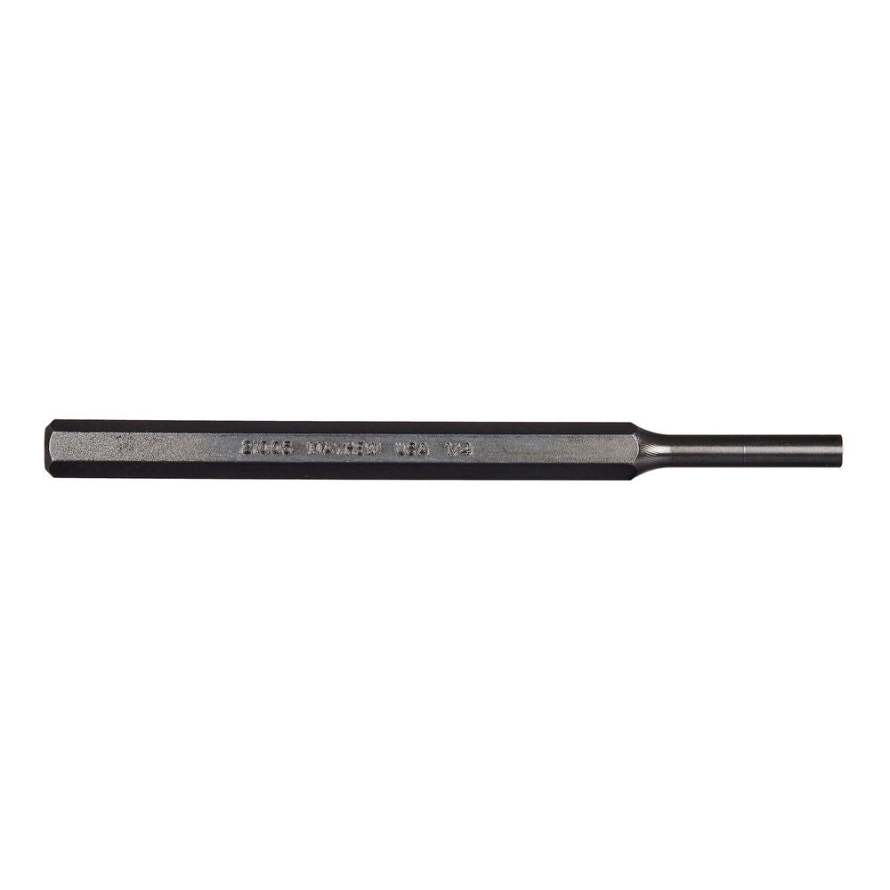 Mayhew Tools 21005 SAE Pin Punch, 1/4 x 1.25" Pin, 5-3/4" OAL x 3/8" Body, Black Oxide Finish - AAA Industrial Supply