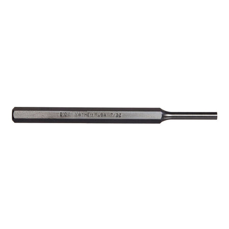 Mayhew Tools 21011 SAE Pin Punch, 7/32 x 1.25" Pin, 5-1/2" OAL x 3/8" Body, Black Oxide Finish - AAA Industrial Supply