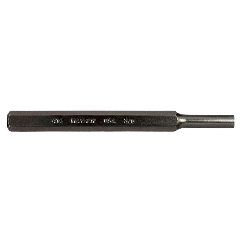 Mayhew Tools 21105 SAE Pin Punch, 3/8 x 1.25" Pin, 6" OAL x 1/2" Body, Black Oxide Finish - AAA Industrial Supply
