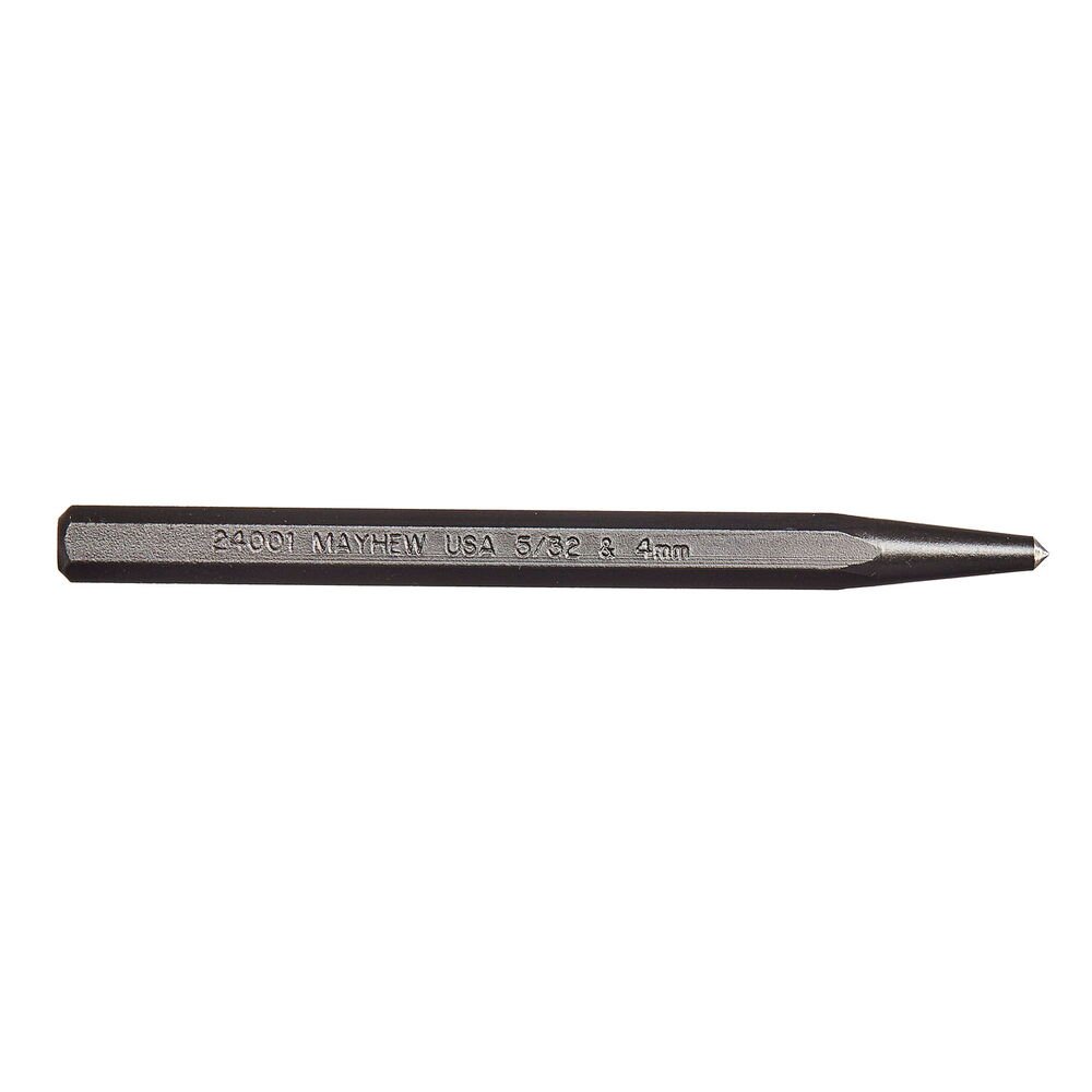 Mayhew Tools 24001 Center Punch, 5/32" - 4 mm x 4-1/2", Black Oxide Finish - AAA Industrial Supply