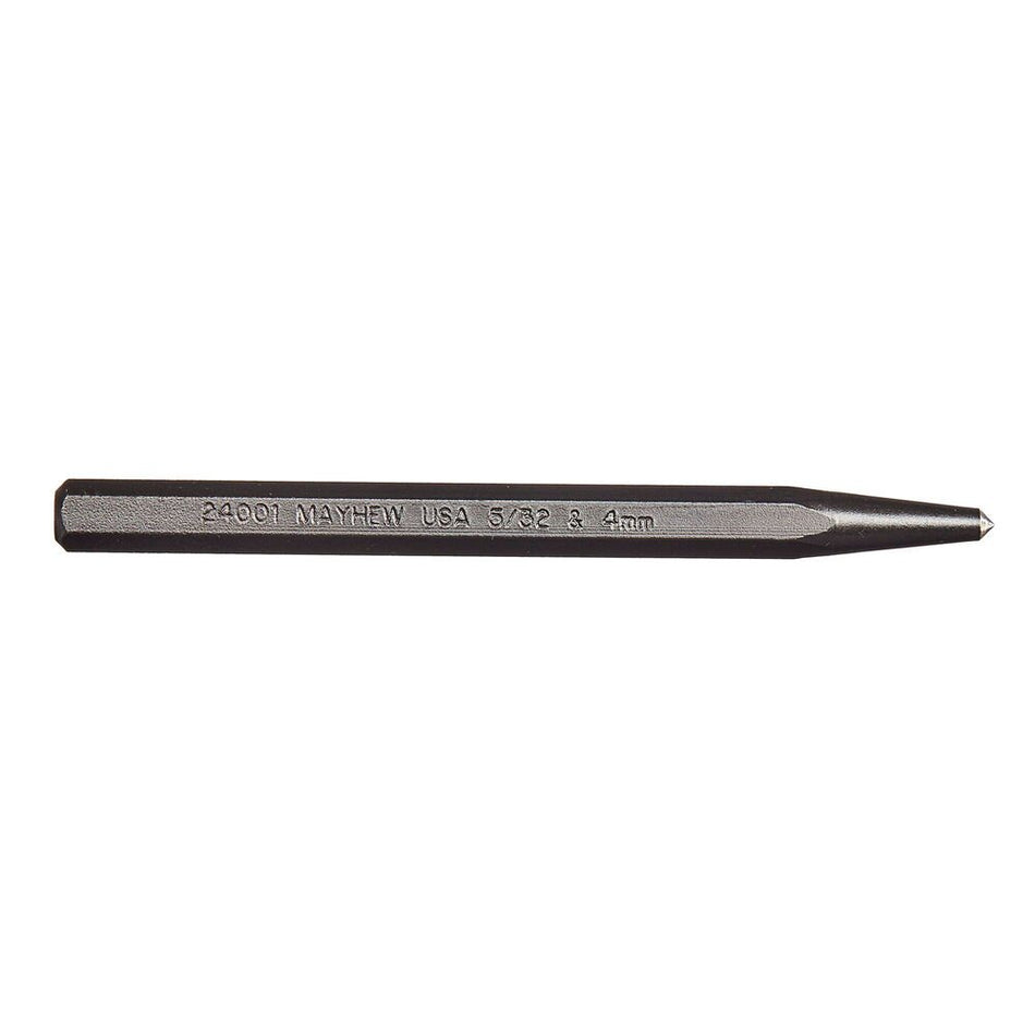 Mayhew Tools 24001 Center Punch, 5/32" - 4 mm x 4-1/2", Black Oxide Finish - AAA Industrial Supply