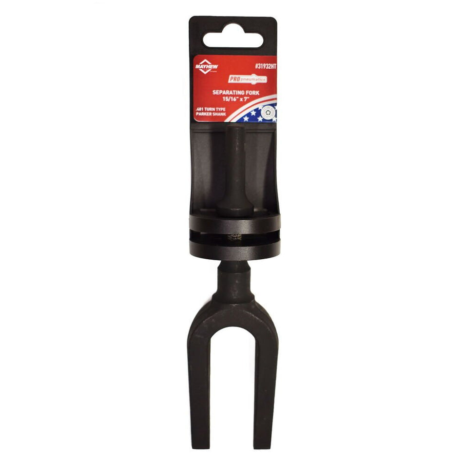 Mayhew Tools 31932HT Pneumatic Separating Fork, 15/16" x 7" Hang Tag, Black Oxide Finish - AAA Industrial Supply