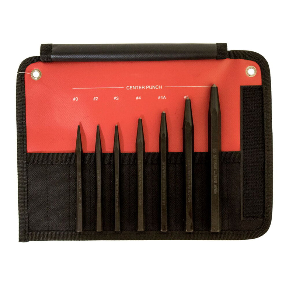 Mayhew Tools 60007 Center Punch, 7-Piece Set, Black Oxide Finish - AAA Industrial Supply