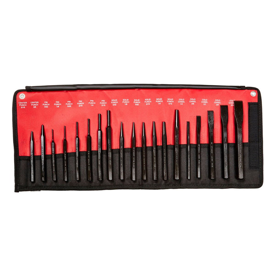 Mayhew Tools 61019 Punch and Chisel Set, 19-Piece, Black Oxide Finish - AAA Industrial Supply