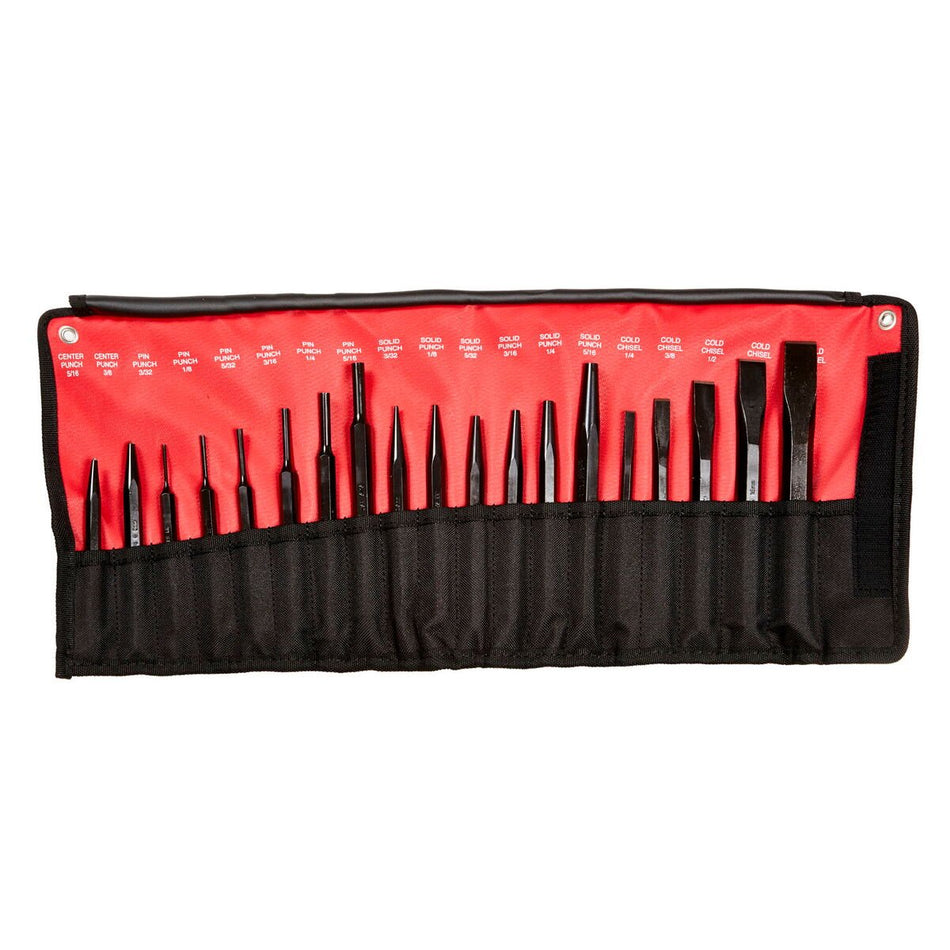 Mayhew Tools 61019 Punch and Chisel Set, 19-Piece, Black Oxide Finish - AAA Industrial Supply