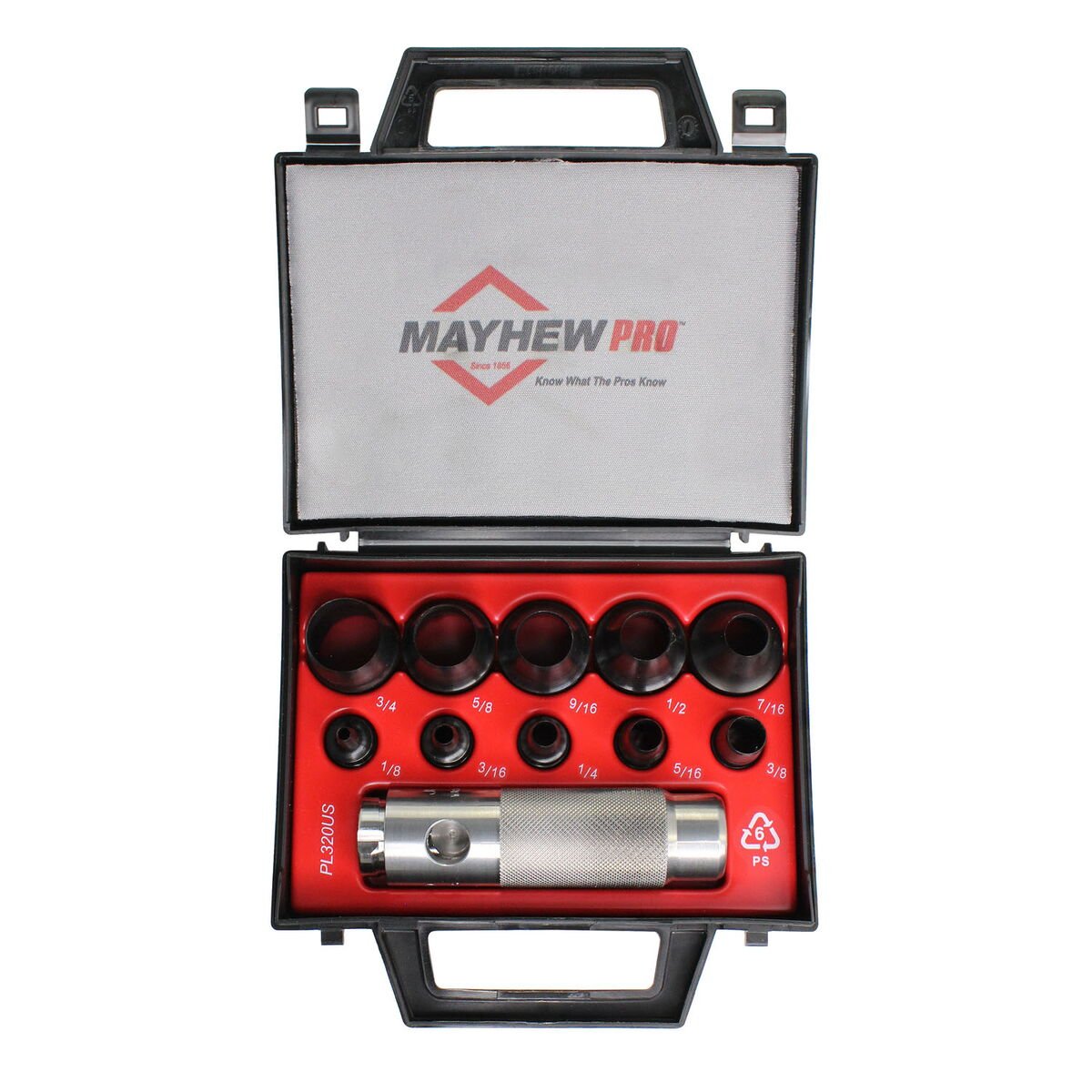 Mayhew Tools 66008 Hollow Punch, 11-Piece Set, Black - AAA Industrial Supply