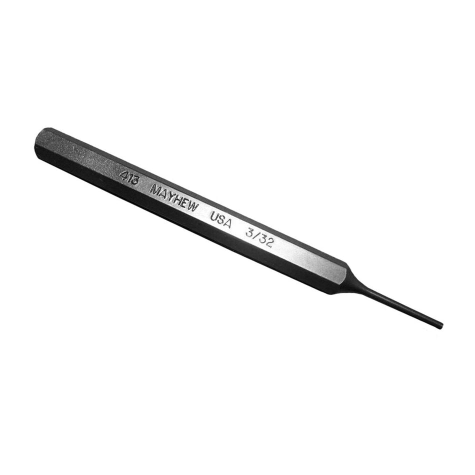 Mayhew Tools 71001 SAE Pin Punch, 3/32 x 0.88" Pin, 4-1/2" OAL x 5/16" Body, Shot Blast Finish - AAA Industrial Supply