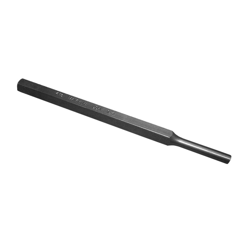Mayhew Tools 71005 SAE Pin Punch, 1/4 x 1.25" Pin, 5-3/4" OAL x 3/8" Body, Shot Blast Finish - AAA Industrial Supply