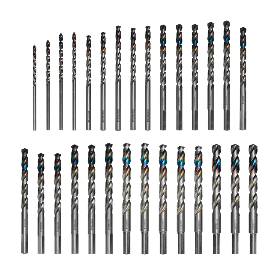 Metal Demon™ Drill Bits Set for Mild, Hardened and Stainless Steels (29 - pc) - AAA Industrial Supply