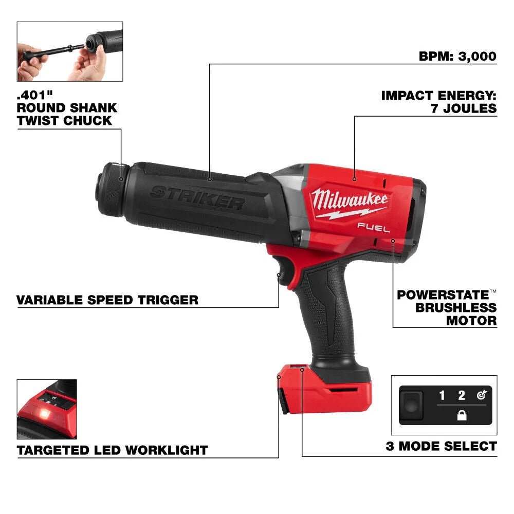 Milwaukee M18 FUEL STRIKER Hammer Chisel (Bare Tool) - AAA Industrial Supply