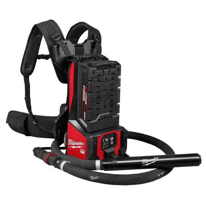 Milwaukee MX FUEL Backpack High Cycle Concrete Vibrator Kit with 7 Ft. Whip / 1.75 Inch Head