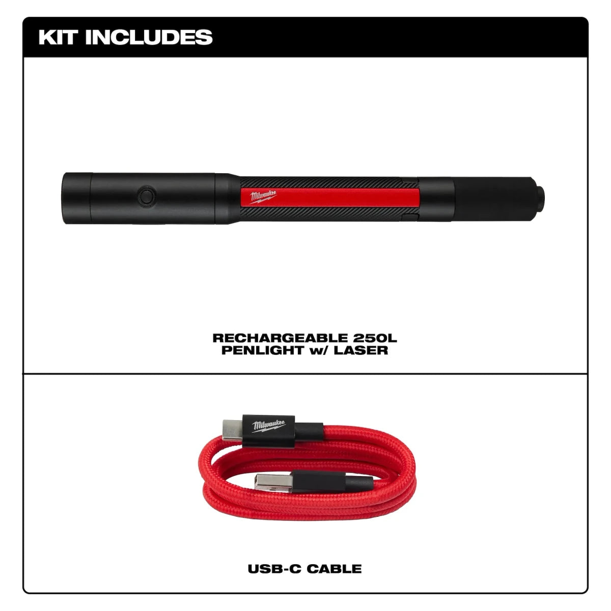 Milwaukee® Rechargeable 250L Penlight w/ Laser - AAA Industrial Supply
