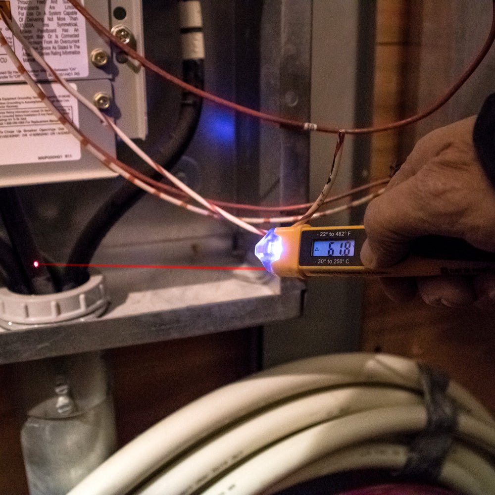 Non - Contact Voltage Tester Pen with Infrared Thermometer, 12 to 1000V AC - AAA Industrial Supply