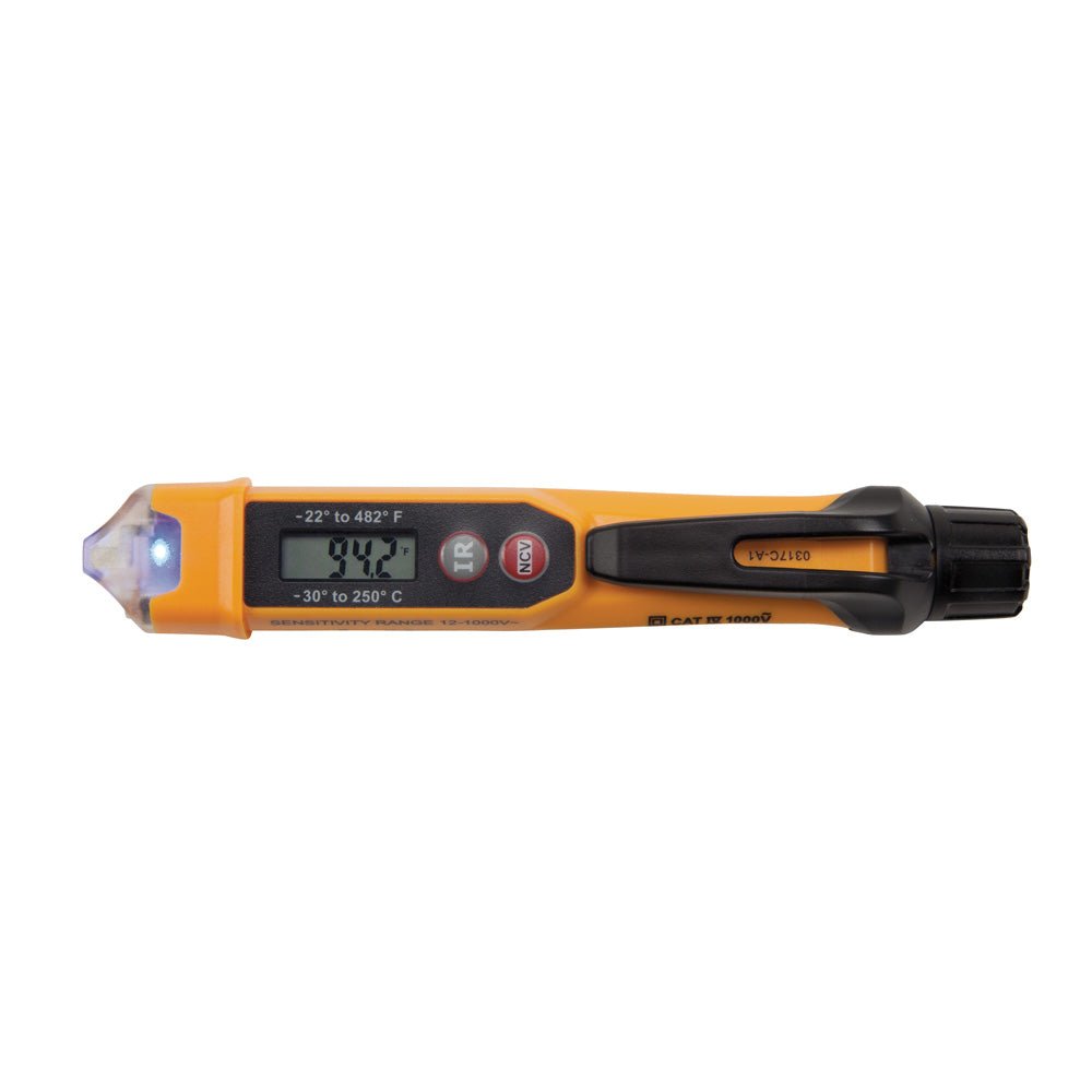 Non - Contact Voltage Tester Pen with Infrared Thermometer, 12 to 1000V AC - AAA Industrial Supply