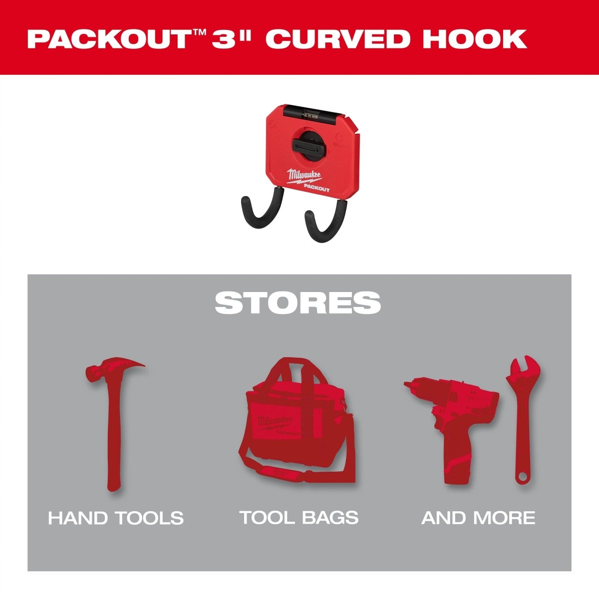 PACKOUT™ 3” Curved Hook - AAA Industrial Supply