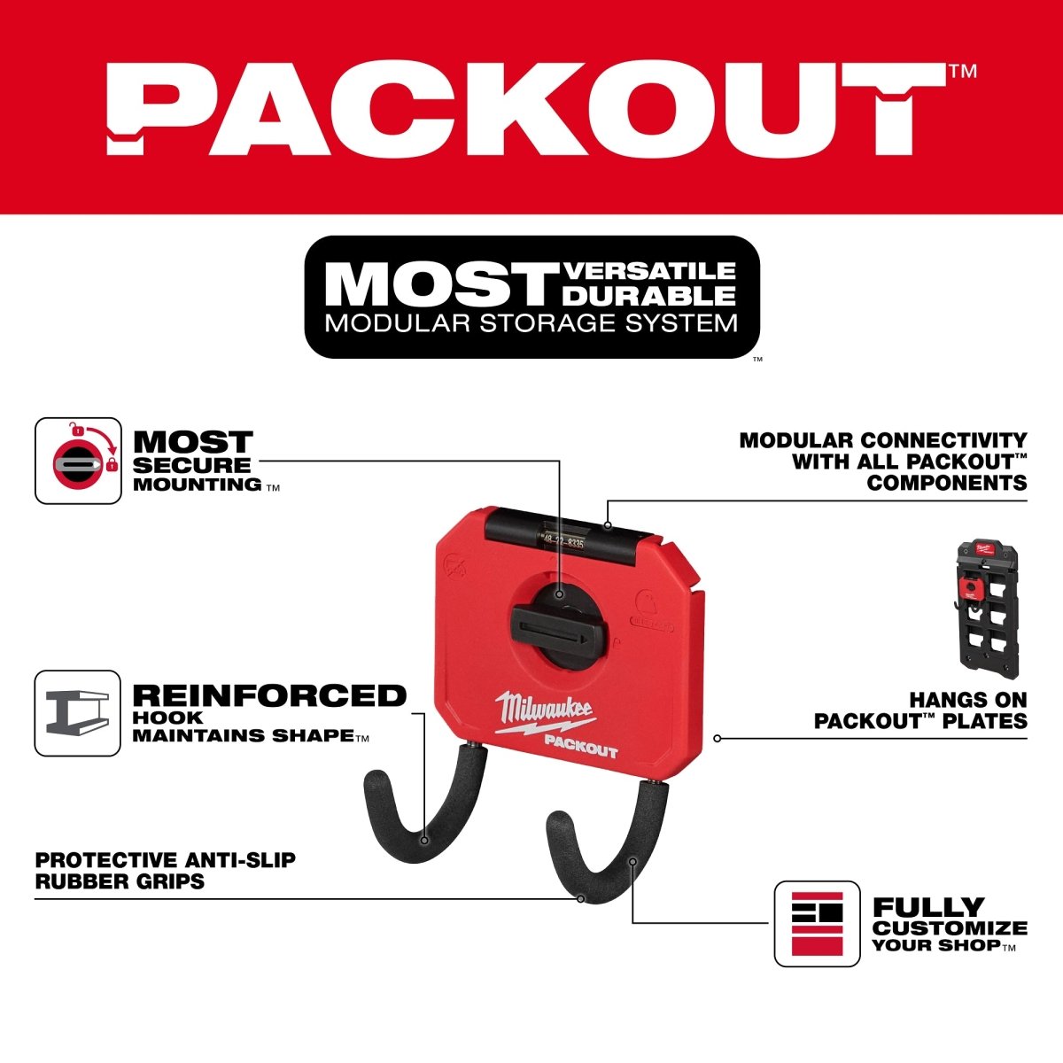 PACKOUT™ 3” Curved Hook - AAA Industrial Supply